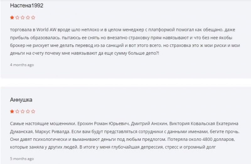 WorldAW - recenzje klientów brokera worldaw.com - Seoseed.ru